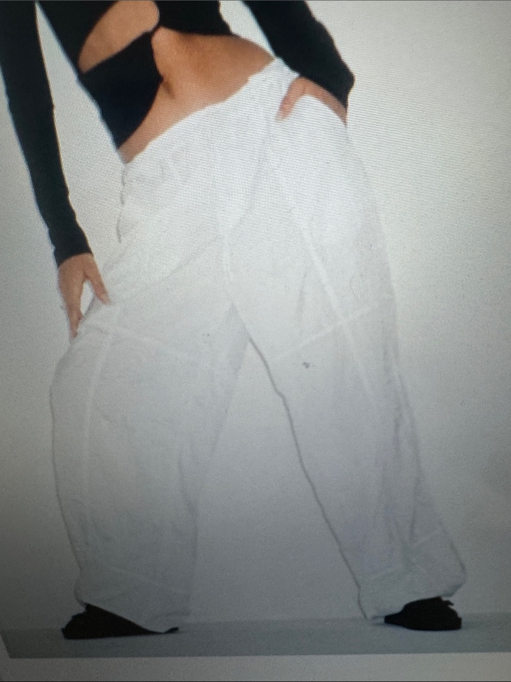 Motel Rocks White Wide-Leg Drawstring Trousers - Picture 3 of 7